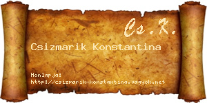 Csizmarik Konstantina névjegykártya